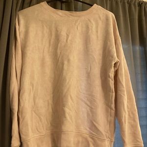 pink and white sweatshirt